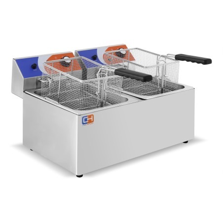 [1204112] Freidora Doble 8+8 Lts Electrica Sin Grifo Khaus