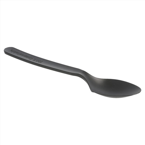 [0806788] Cuchara 16 cm Negro CPLA Paq-50 Garcia de Pou