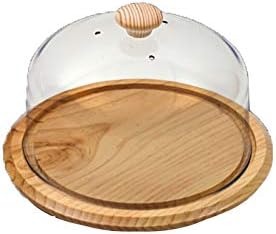 [0803636] Quesera 20 Cms RoyalP Pequeña Con Base En Madera