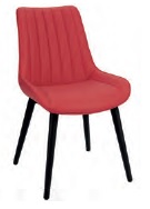 Silla Rialto Pie Acero Pintado Negro Tapizado P.U.