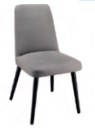 Silla Murano Pie Acero Pintado Negro Tapizado P.U.