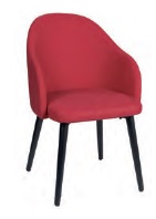 Sillon Monza Pie Acero Pintado Negro Tapizado P.U.