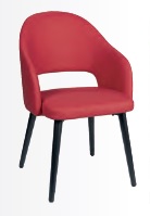 Sillon Cremona Pie Acero Pintado Negro Tapizado P.U.