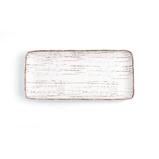Fuente Rectangular 36x16,5 Cms Porcelana Tornado White Ariane