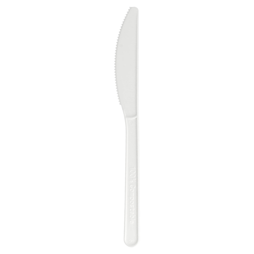 [1421396] Cuchillo 18 cm Blanco CPLA Paq-50 Garcia de Pou