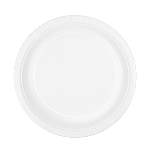 [1421399] Plato Redondo 23 Cms Blanco Carton Paq-50 Garcia de Pou