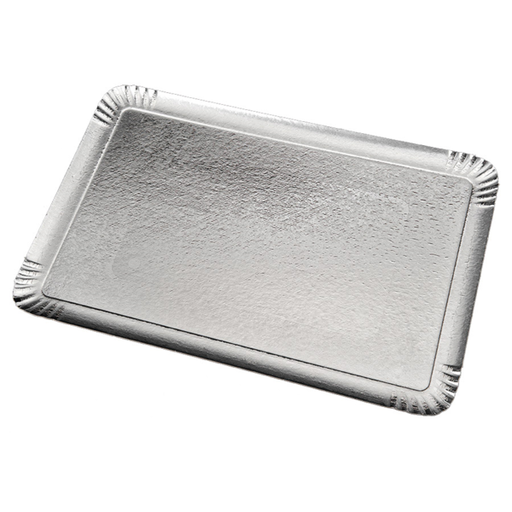 [1600295] BANDEJAS CATERING DOBLE CARA 1100 G/M2 32x42 CM PLATA CARTÓN (100 UNID.)