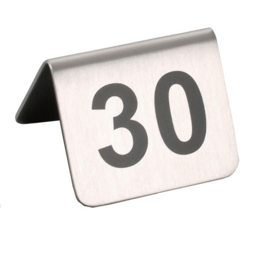 [9001550] Numeros para mesa 26 al 50 plateado inox