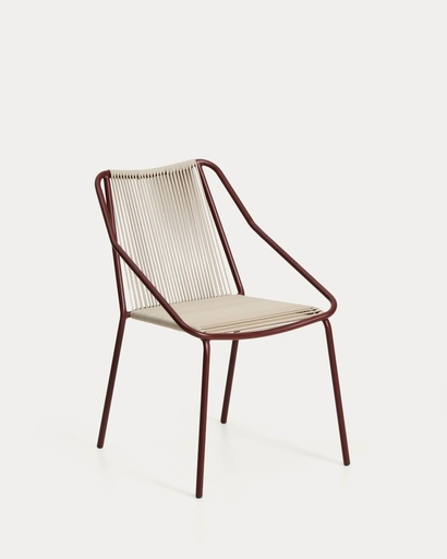 Silla apilable de exterior Zivia de cuerda y acero galvanizado