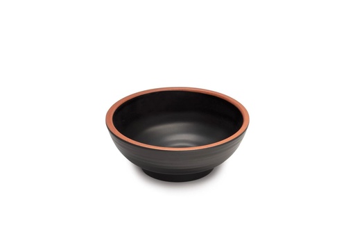 [9002482] Cuenco redondo Terracotao 11.5 centímetros de melamina en negro con borde rojo Pujadas