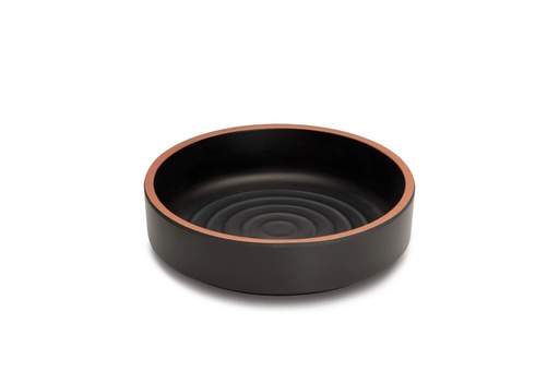 [9002484] Plato de tapas Terracota 18 centímetros melamina en negro con borde rojo Pujadas