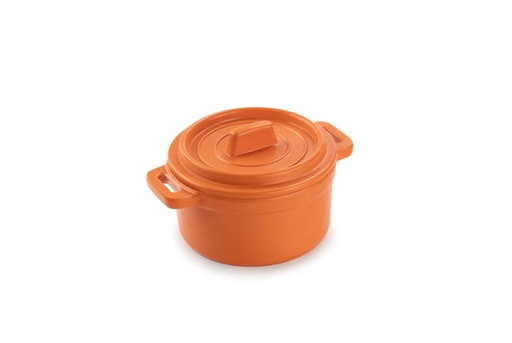 [9002563] Mini Cacerola Redonda Con Tapa Naranja 10 cm Pujadas