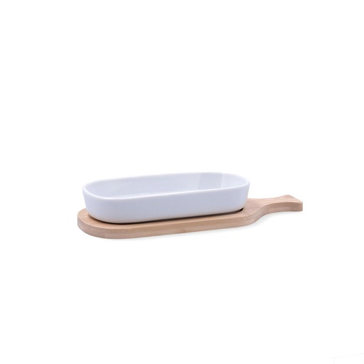 [9003832] Tabla aperitivo bambú cerámica Tapas 22x8.5x3,5 cm - Quid