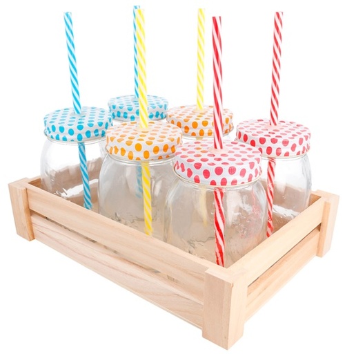 [0107631] 6 Jarras + Canutillo Con Caja 530 ml Transparente Cristal Set 6 Garcia de Pou